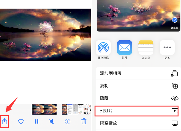 桃山苹果14维修店分享iPhone14相册视频如何循环播放