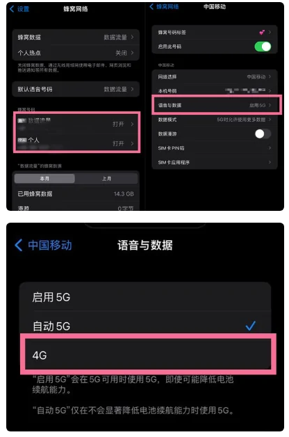 桃山苹果手机维修分享iPhone14如何切换4G/5G? iPhone14 5G网络切换方法 