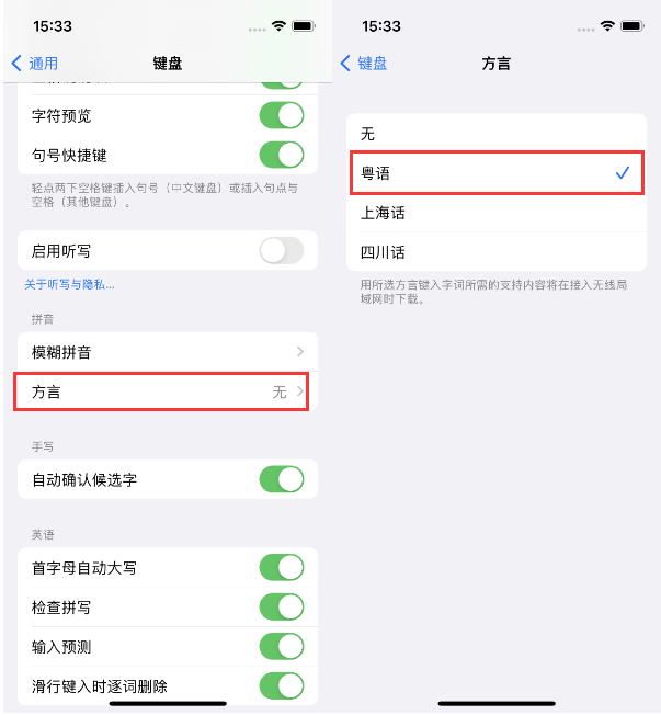 桃山苹果14服务点分享iPhone 14plus设置键盘粤语方言的方法 